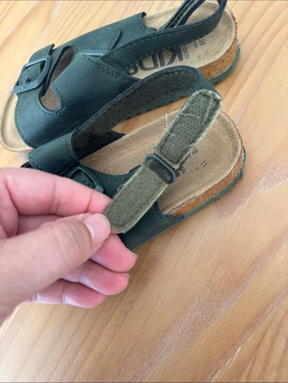 Cotton On Kids Adjustable Birkenstock like Buckle Sandals - Dark Green